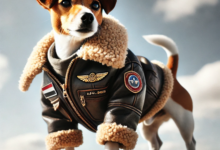 dog costume leather flight jacket jack russel