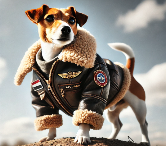 dog costume leather flight jacket jack russel