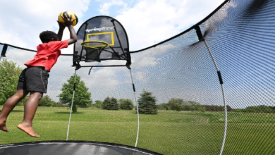 trampoline basketball hoop