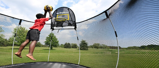 trampoline basketball hoop